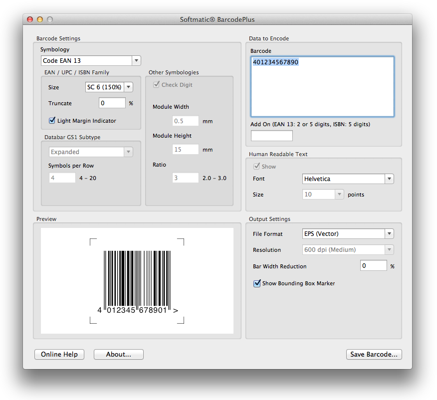 barcode maker mac os x